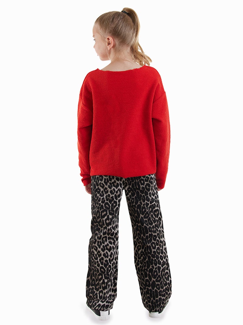 Denokids Leopard Girl Twill Cotton Pants - Image 2